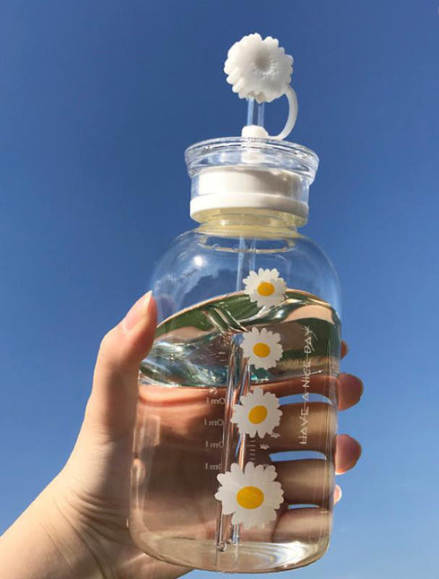 GOURDE EN VERRE <br>AVEC PAILLE