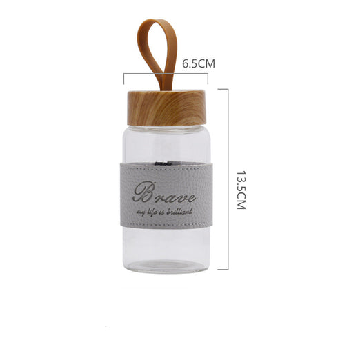 GOURDE EN VERRE <br>BOUCHON BOIS