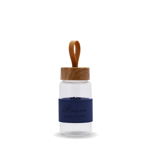 GOURDE EN VERRE <br>BOUCHON BOIS