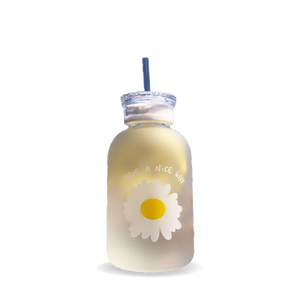 GOURDE EN VERRE <br>AVEC PAILLE