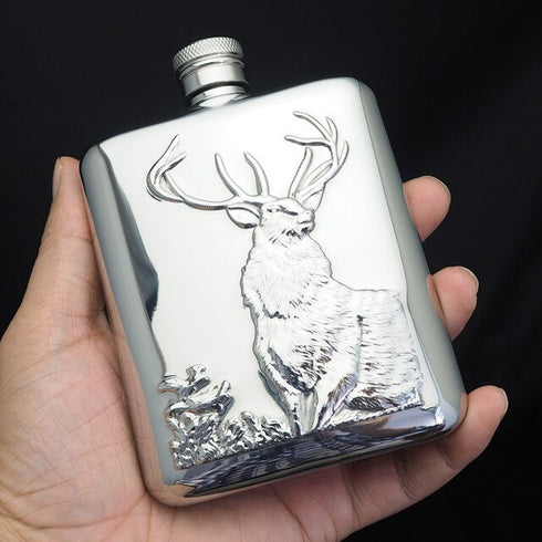 Portable stainless steel 304 hip flask 6oz mini metal whiskey pot 170ml alcohol container