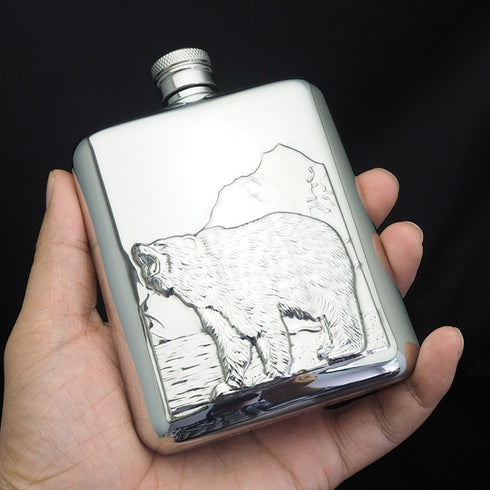 Portable stainless steel 304 hip flask 6oz mini metal whiskey pot 170ml alcohol container