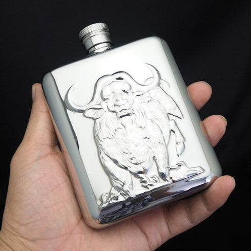 Portable stainless steel 304 hip flask 6oz mini metal whiskey pot 170ml alcohol container