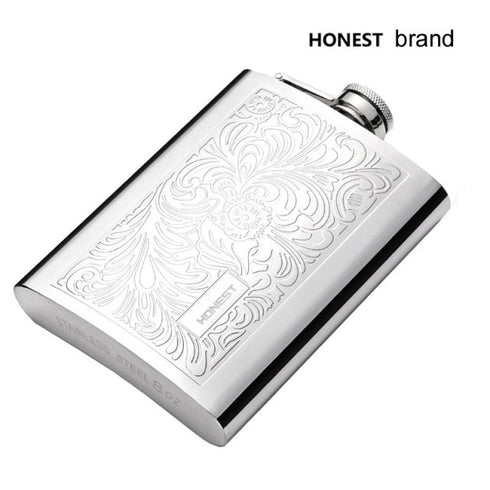 Quality hip flask 8oz 220ml portable stainless steel 304 whisky flask metal wine pot pocket Alcohol bottle whiskey brand honest