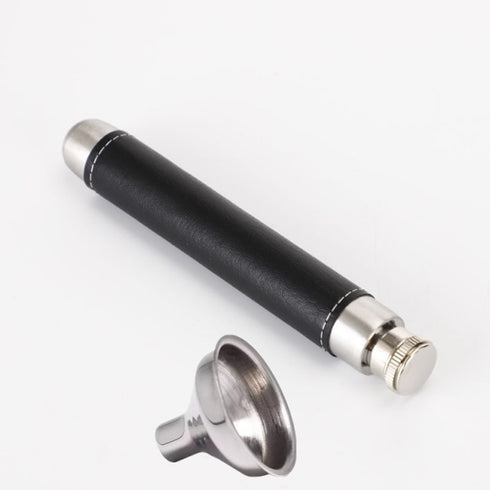 Portable Mini Hip Flask 1.5oz Whisky Vodka + Funnel Stainless Steel Hip Flask Personalized Pen Holder Shape Flagon Men's Gift