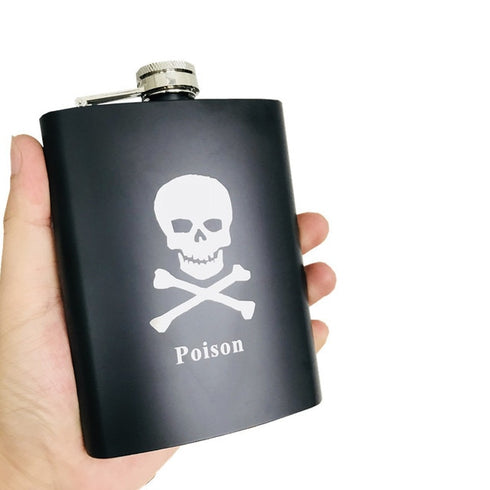 New Arrivel Bpa Free Mini 8oz Whisky Bottle All Black Spray Paint Flagon 18/8 Stainless Steel Hip Flask Pocket Alcohol Bottle